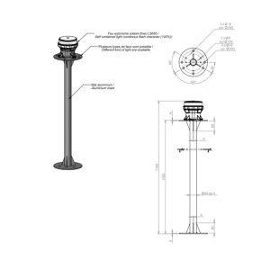 Stâlp din aluminiu cu suport pentru felinar